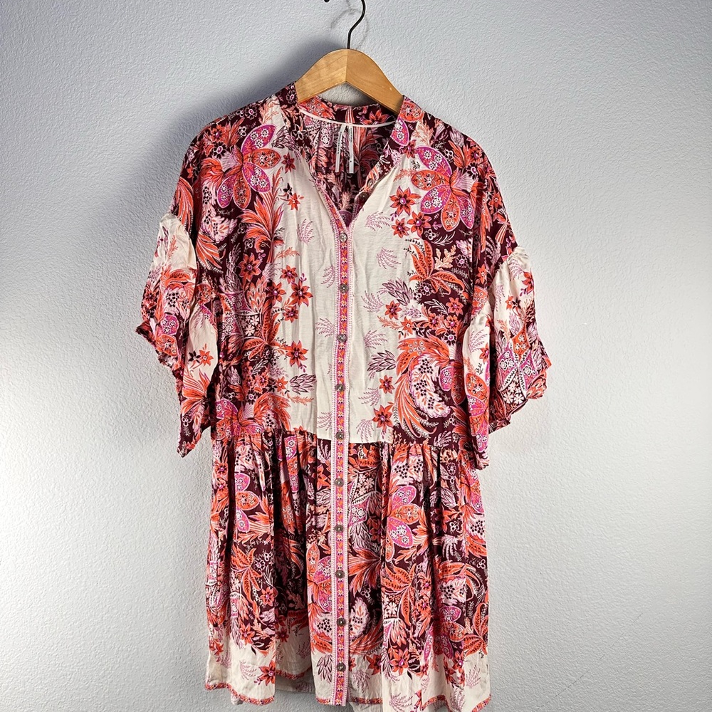 Anthropologie Janelle Floral Tunic Dress Sz M - Picture 2 of 8